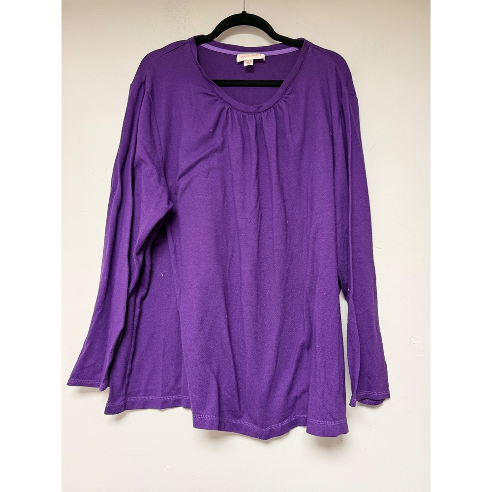 Stan Herman Purple‎ Long Sleeve Top Plus Size P3X Polyester Spandex